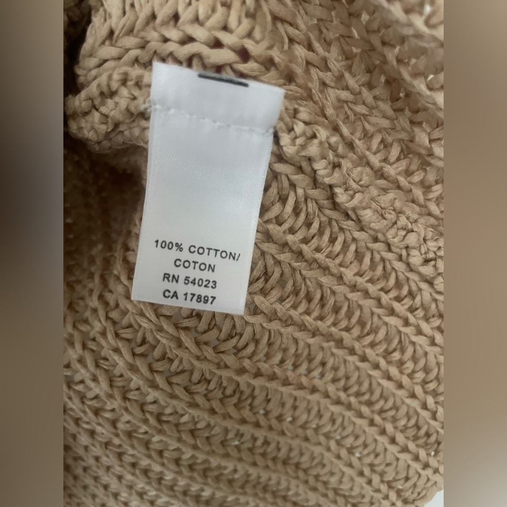 Banana Republic Y2K Tan Knit Sweater medium coastal preppy relax boho minimalist - Picture 4 of 5
